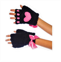 Leg Avenue Plush Kitty Paw Fingerless Gloves