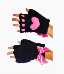 Leg Avenue Plush Kitty Paw Fingerless Gloves