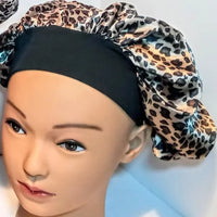 Leopard Bonnet Hair Cap