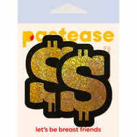 PASTEASE Gold Glitter Dollar Sign Nipple Pasties