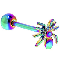 Rainbow Spider Tongue Ring