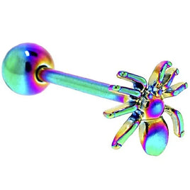 Rainbow Spider Tongue Ring