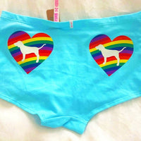Victoria's Secret - LOVE PINK Rainbow Heart Boyshorts